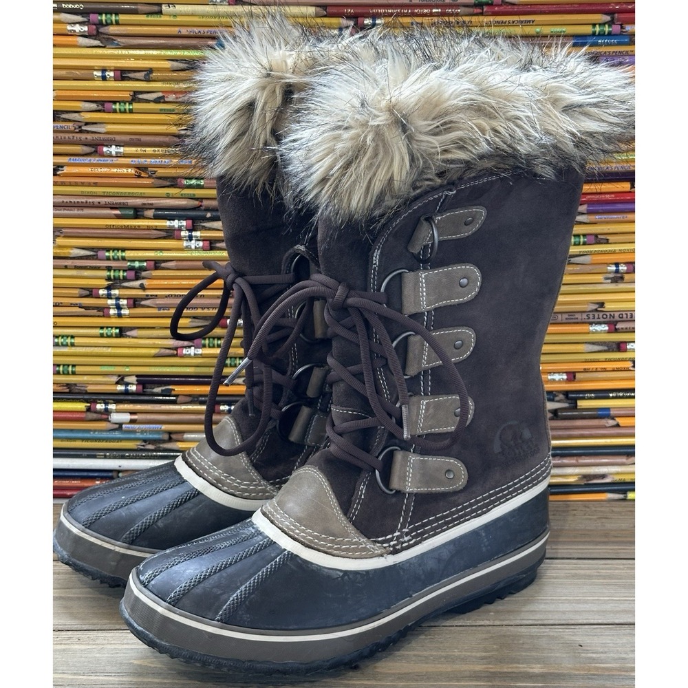Sorel Joan of Arctic Boots Waterproof Women's Size 10 Brown Suede